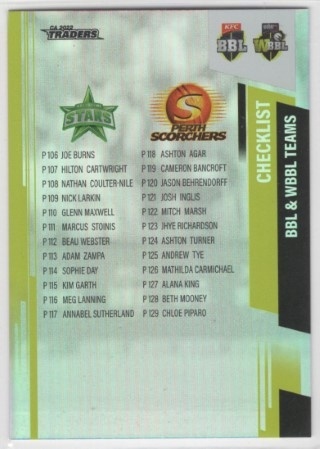 CRICKET - 2022-23 Traders - Checklists - Silver Special (select from list)