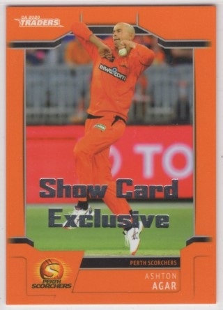 CRICKET - Traders 2020-21 - Show Card Exclusive #118 - Ashton Agar PROMO - Perth Scorchers