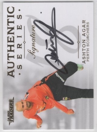 CRICKET - Traders 2022-23 - Authentics Signature - #AS7 - Ashton Agar AUTO, SN126 - Perth Scorchers