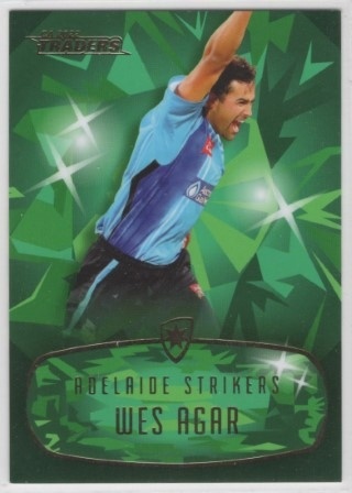 CRICKET - Traders 2022-23 - MOJO Emerald #ME058 - Wes Agar SN30 - Adelaide Strikers