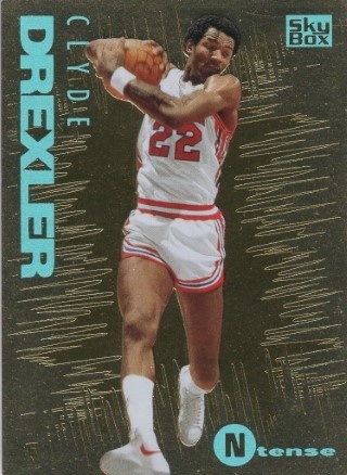 2013-14 Fleer Retro - '94-95 SkyBox Emotion N-Tense #03 - Clyde Drexler - Houston Cougars