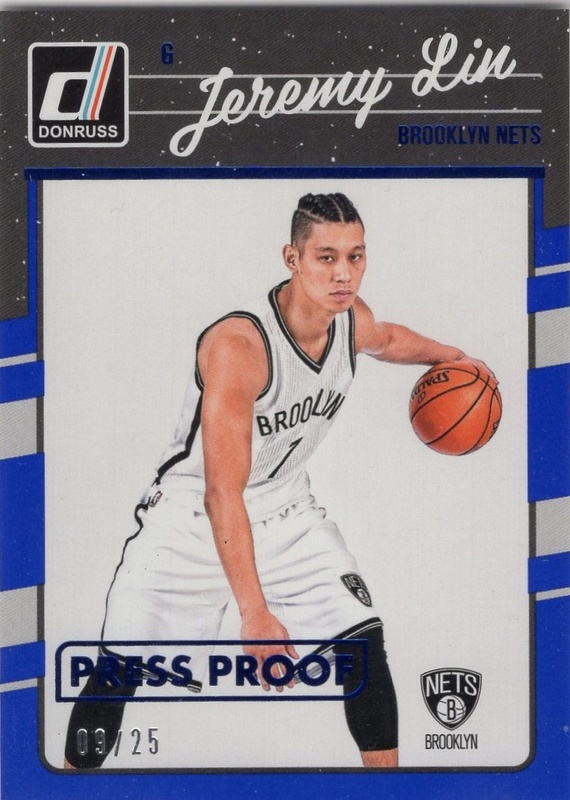 2016-17 Donruss - Press Proof Blue #083 - Jeremy Lin SN25 - Brooklyn Nets