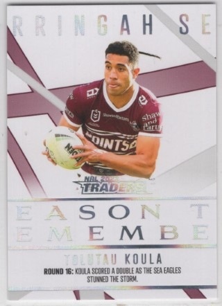 NRL - 2023 Traders - Season to Remember #SR17 - Tolutau Koula - Manly Sea Eagles
