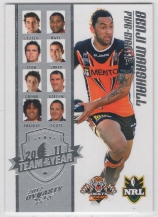 NRL - 2012 Select Dynasty - Team of the Year 2011 #TY4 - Benji Marshall - Wests Tigers