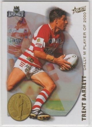 NRL - 2001 Select Impact - Accolades #A1 - Trent Barrett - St. George Dragons