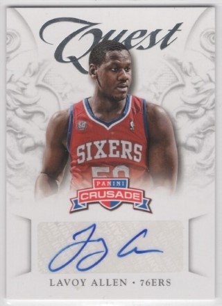 2012-13 Panini Crusade - Quest Autographs #72 - Lavoy Allen AUTO - Philadelphia 76ers