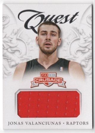 2012-13 Panini Crusade - Quest Memorabilia #68 - Jonas Valanciunas MEM - Rookie Year -Toronto Raptors