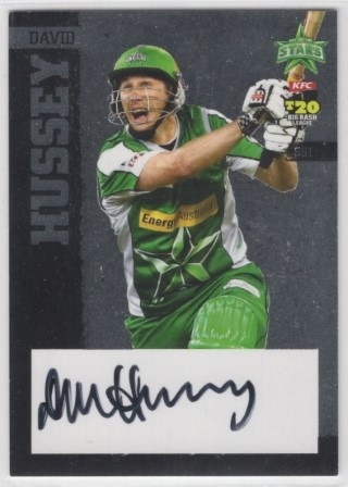 CRICKET - 2012-13 SE Products  - Star Signature #SS1 - David Hussey AUTO PROMO (NO REDEMPTION) - Melbourne Stars