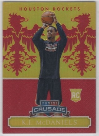 2014-15 Panini Excalibur - Crusade Red #162 - K.J. McDaniels SN99, ROOKIE - Houston Rockets
