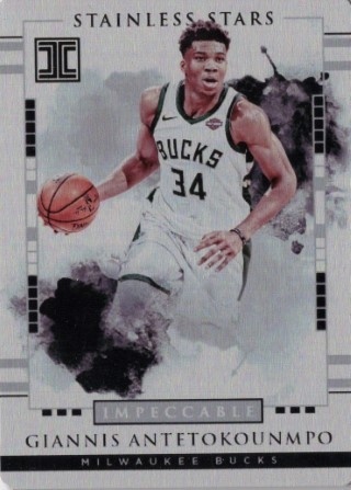 2017-18 Panini Impeccable - Stainless Stars #SS-GA - Giannis Antetokounmpo SN99 - Milwaukee Bucks