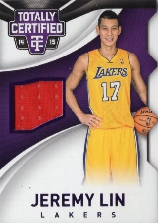 2014-15 Totally Certified - Jerseys Purple Die Cuts #40 - Jeremy Lin MEM, SN99 - LA Lakers