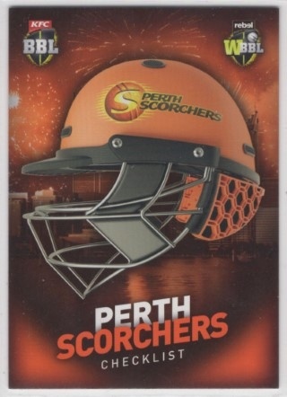 CRICKET - 2017-18 Tap N Play Big Bash - Helmet Checklist #H06 - Team Checklist - Perth Scorchers