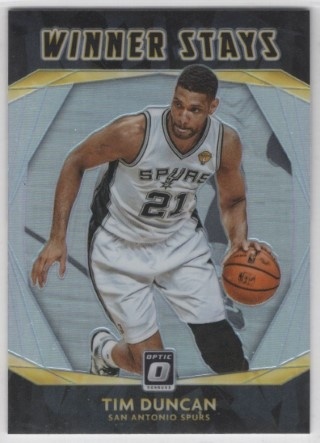 2020-21 Donruss Optic - Winner Stays Holo #15 - Tim Duncan - San Antonio Spurs