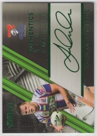 NRL - 2019 Traders - Authentic Series Emerald (Foil Signature) #ASE08 - Lachlan Fitzgibbon PR420 - Newcastle Knights