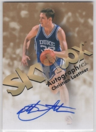 2013-14 Fleer Retro - '98-99 SkyBox Autographics #98AU-CL - Christian Laettner AUTO - Duke Blue Devils