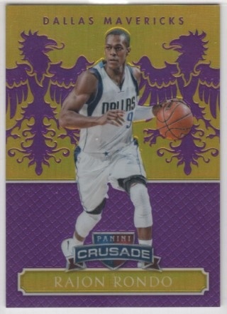 2014-15 Panini Excalibur - Crusade Purple #026 - Rajon Rondo SN75 - Dallas Mavericks
