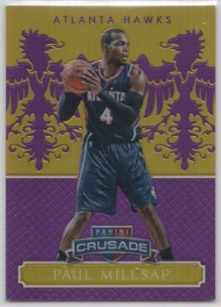2014-15 Panini Excalibur - Crusade Purple #080 - Paul Millsap SN75 - Atlanta Hawks