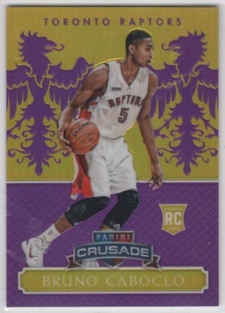 2014-15 Panini Excalibur - Crusade Purple #184 - Bruno Caboclo SN75, ROOKIE - Toronto Raptors