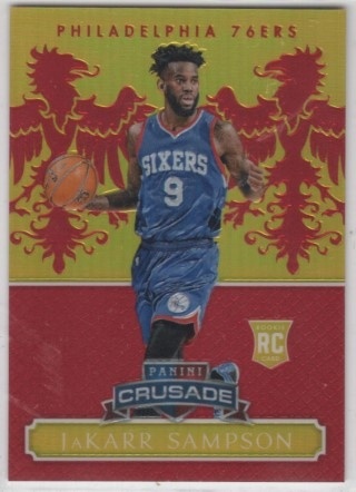 2014-15 Panini Excalibur - Crusade Red #192 - JaKarr Sampson SN99, ROOKIE - Philadelphia 76ers