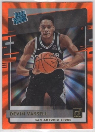 2020-21 Donruss - Holo Orange Laser #206 Rated Rookie - Devin Vassell ROOKIE - San Antonio Spurs