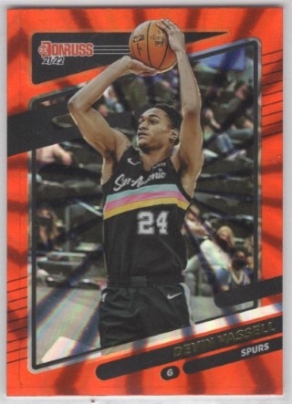 2021-22 Donruss - Holo Orange Laser #015 - Devin Vassell - San Antonio Spurs