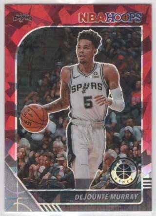 2019-20 Hoops Premium Stock - Prizm Red Cracked Ice #174 - Dejounte Murray - San Antonio Spurs