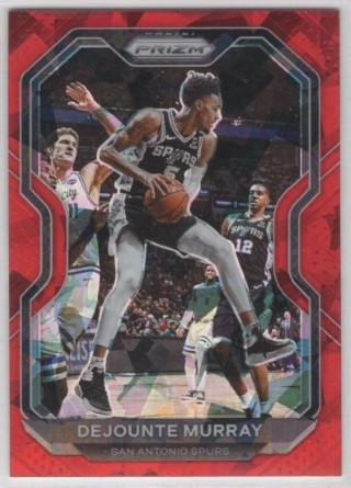2020-21 Panini Prizm - Red Ice Prizms #153 - Dejounte Murray - San Antonio Spurs