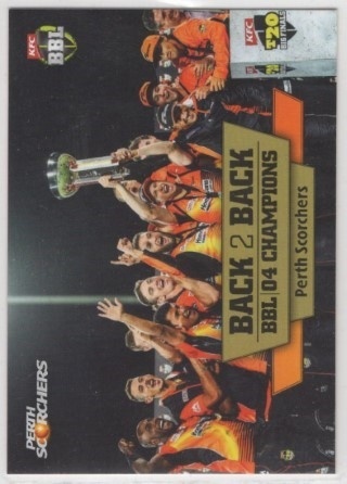 CRICKET - 2015-16 Tap N Play Big Bash - Album Card #NNO - BBL04 Champions - Perth Scorchers