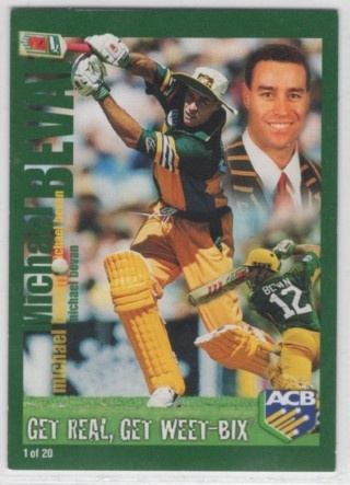 CRICKET - 2001 Weet Bix - Get Real, Get Weet Bix - #01 Michael Bevan - Australia