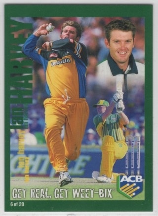CRICKET - 2001 Weet Bix - Get Real, Get Weet Bix - #06 Ian Harvey - Australia