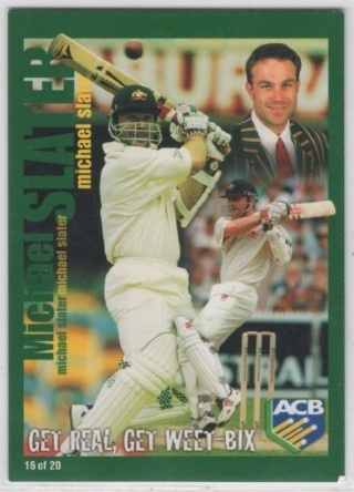 CRICKET - 2001 Weet Bix - Get Real, Get Weet Bix - #16 Michael Slater - Australia