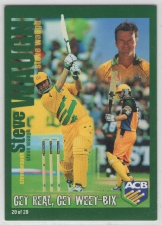 CRICKET - 2001 Weet Bix - Get Real, Get Weet Bix - #20 Steve Waugh - Australia