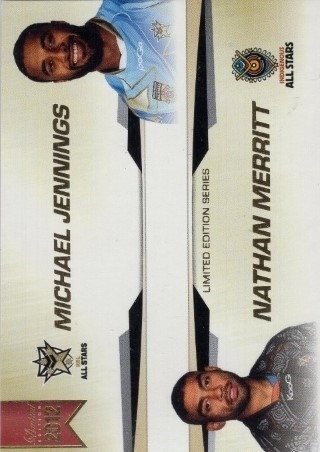 NRL - 2012 Limited Edition - Album Card #LE3 - Michael Jennings / Nathan Merritt - NRL All Stars / Indigenous All Stars