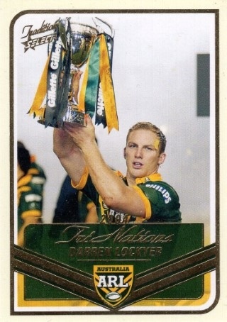 NRL - 2005 Select Tradition - 2004 Tri Nations #TN01 - Darren Lockyer with Trophy - Australian Kangaroos