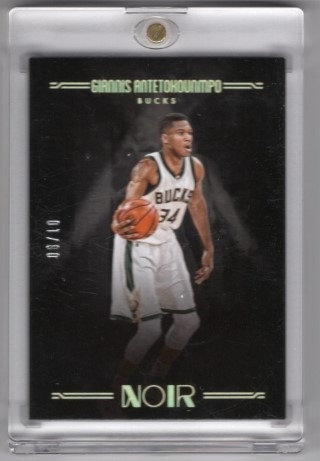 2016-17 Panini Noir - Gold #189 - Giannis Antetokounmpo SN10 - Milwaukee Bucks