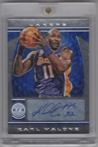 2013-14 Totally Certified - Totally Blue Signatures #040 - Karl Malone AUTO, SN5 - LA Lakers