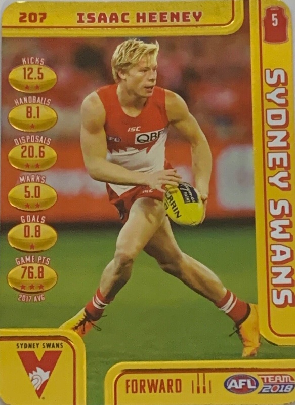 AFL - 2018 TeamCoach - Gold #207 - Isaac Heeney - Sydney Swans