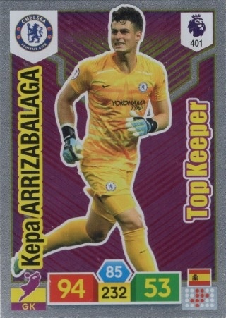 SOCCER - 2019-20 Panini Adrenalyn XL Premier League - #401 TOP KEEPER - Kepa Arrizabalaga - Chelsea FC
