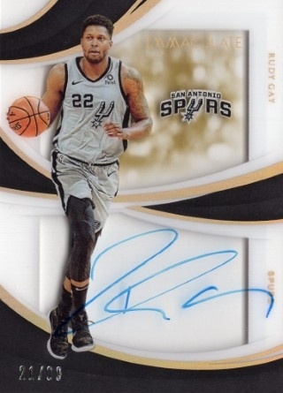 2018-19 Immaculate Collection - Shadowbox Signatures #SS-RGY - Rudy Gay AUTO, SN99 - San Antonio Spurs