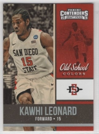 2016 Panini Contenders Draft Picks - Old School Colors #12 - Kawhi Leonard - San Diego State Aztecs