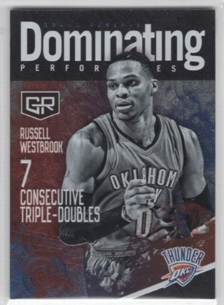 2016-17 Panini Grand Reserve - Dominating Performances #08 - Russell Westbrook - OKC Thunder