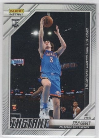 2021-22 Panini Instant NBA - #134 Josh Giddey PR592 ROOKIE - OKC Thunder