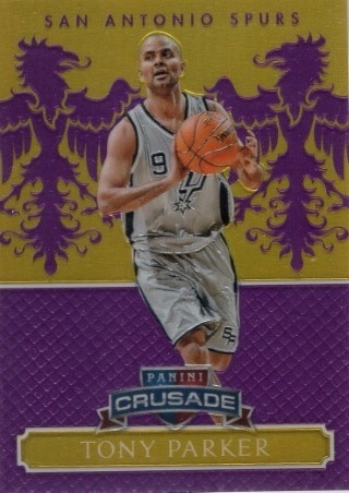 2014-15 Panini Excalibur - Crusade Purple #056 - Tony Parker SN75 - San Antonio Spurs