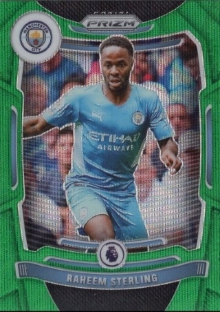 SOCCER - 2021-22 Panini Prizm Premier League - Prizms Green Wave #010 - Raheem Sterling - Manchester City