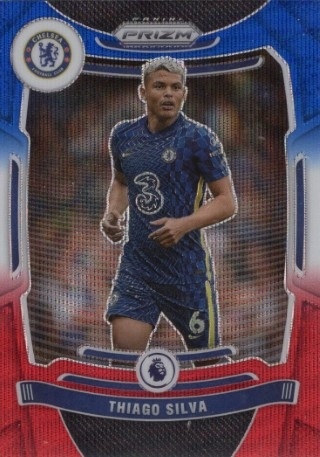 SOCCER - 2021-22 Panini Prizm Premier League - Prizms Red, White & Blue #244 - Thiago Silva - Chelsea FC