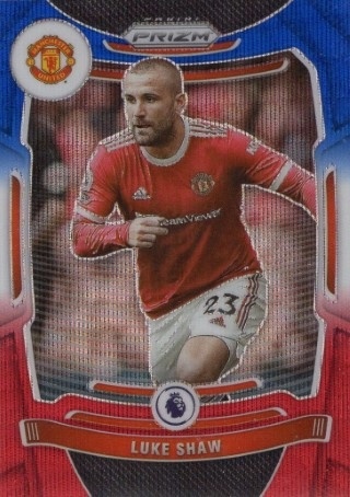 SOCCER - 2021-22 Panini Prizm Premier League - Prizms Red, White & Blue #274 - Luke Shaw - Manchester United