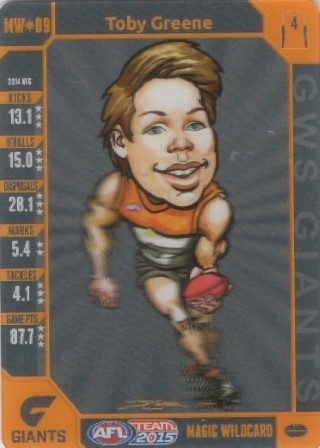 AFL - 2015 TeamCoach - Magic Wildcard #MW09 - Toby Greene - GWS Giants
