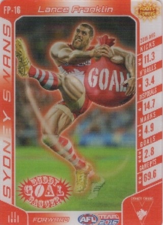 AFL - 2016 TeamCoach - Footy Powers #FP16 - Lance Franklin - Sydney Swans
