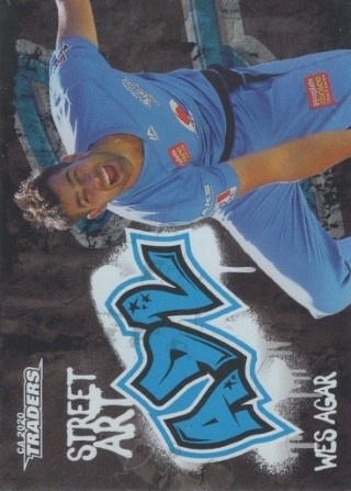 CRICKET - Traders 2020-21 - Street Art Black #SABK04 - Wes Agar - Adelaide Strikers