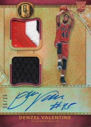 2016-17 Panini Gold Standard - Rookie Jersey Autographs Double Prime #250 - Denzel Valentine ROOKIE, AUTO, MEM, SN25 - Chicago Bulls